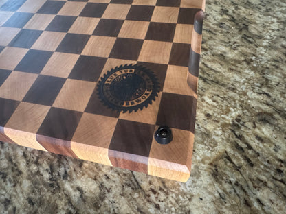 Handcrafted Walnut and Maple Checkerboard End Grain Cutting Board