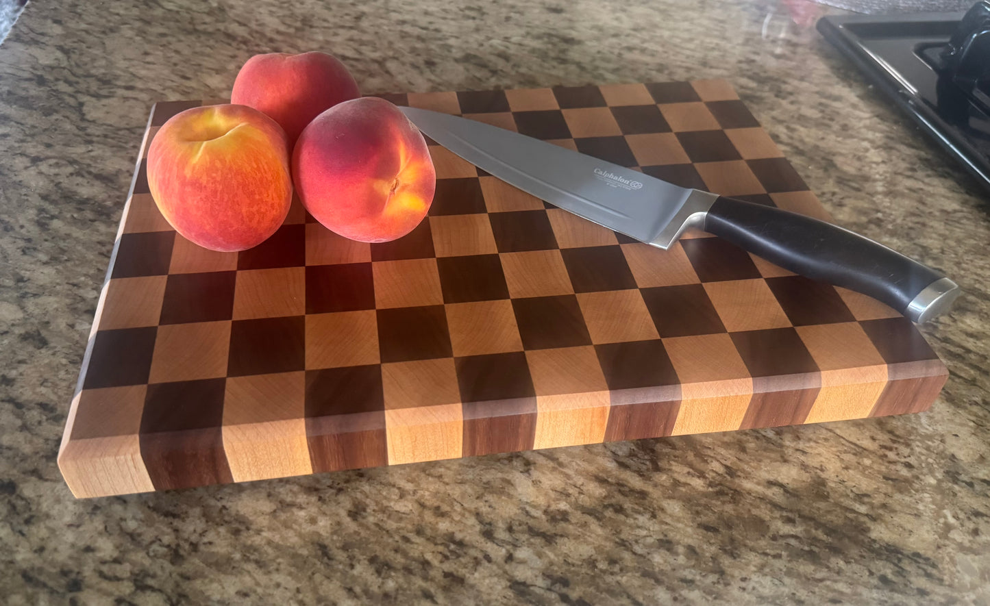Handcrafted Walnut and Maple Checkerboard End Grain Cutting Board