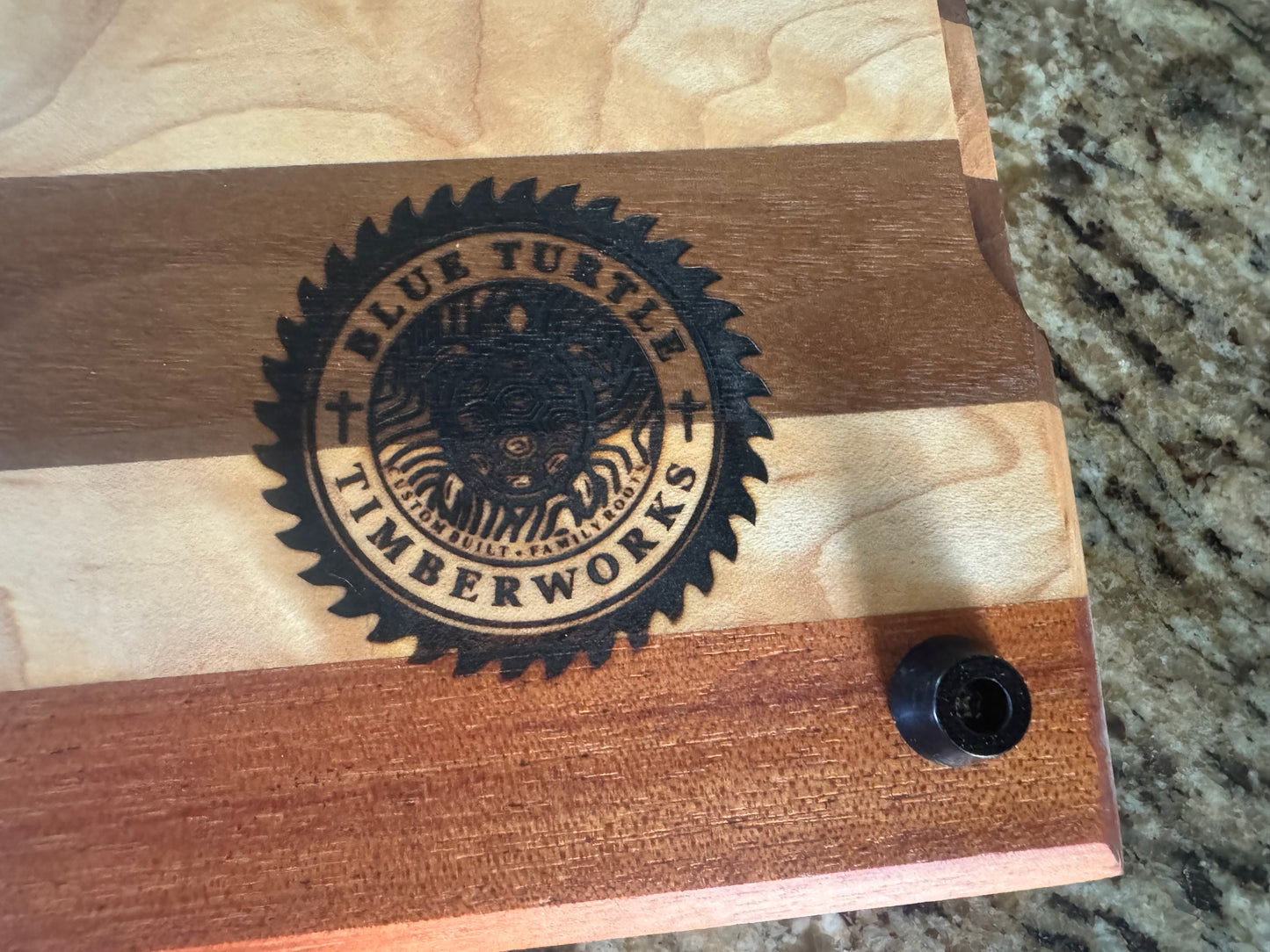 Handcrafted Maple, Walnut, and Mahogany Edge Grain Cutting Board
