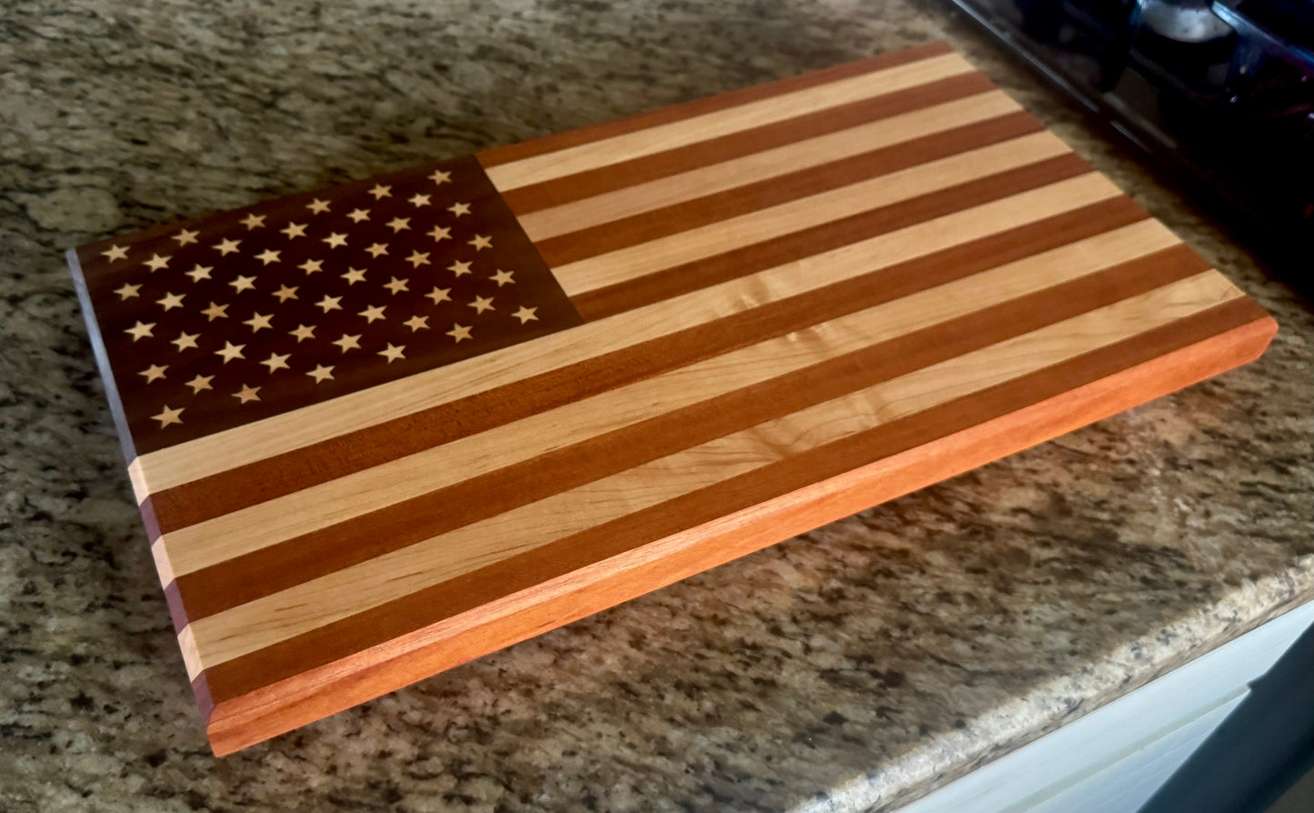 Handmade American Flag Cutting Board